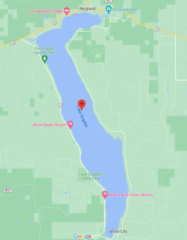 Lake Gogebic Fishing Map